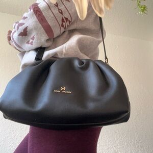 Michael Kors Logo Metal Ruched Clutch